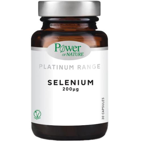 Power of Nature Platinum Range Selenium 200μg Συμπλήρωμα Διατροφής με Σελήνιο για τη Φυσιολογική Λειτουργία του Ανοσοποιητικού Συστήματος 30veg.caps